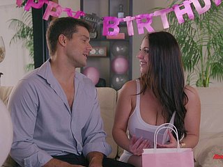 Bonny Angela White treats a bloke with say no to curvy host