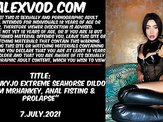 Mrhankey गुदा फिस्टिंग और प्रकोप से Hotkinkyjo चरम Seahorse dildo