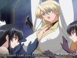 Hamba berambut perang anime mengikat buah dada dia digoda