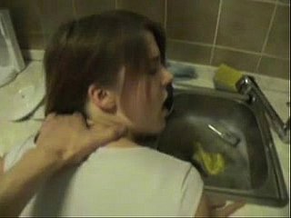 Wife fucked adjacent to rub-down the pantry