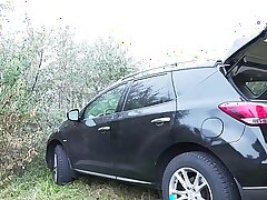 成熟した母親は、屋外のすべての穴でファックします