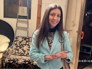 Prese una ragazza modesta around teatro e divorziato per il sesso around una galleria d'arte