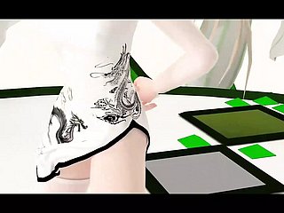 Милая тинка танцует в китайском платье + постепенное раздевание (3D ХЕНТАЙ)