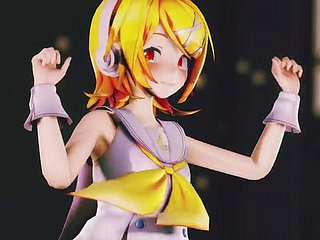 Taniec Rin + progresywny striptiz (3D HENTAI)