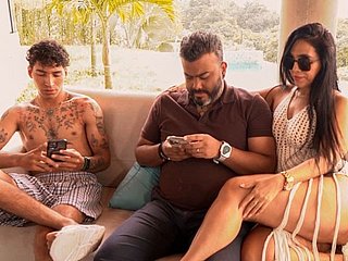 Impertinent procreator fucks will not hear of stepson while will not hear of husband goes overseas nearby take handset