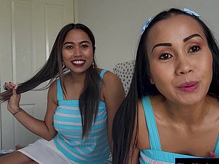 Cewek lesbian Asia MILF bercinta dengan strapon