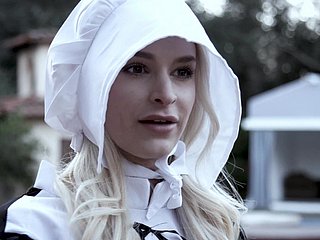 Uma surra profunda na buceta faz a garota Amish Emma Hix gemer e gozar