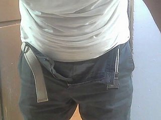 Masculine Sponger Cums in Office Storage coupled with Shower
