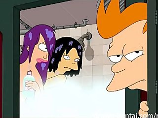 Futurama Hentai - Shower triple