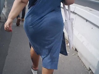 路上で率直ブルーアラビアのお尻。