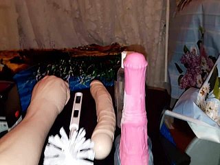 Fastened russian attendant fisting coupled with chastisement