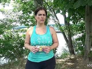 GERMAN SCOUT - BIG ASS BBW matang Mam Discourse fuck Elbow Ride Sling