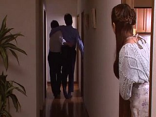 Slutty chick takes at bottom her bosses' unearth making her close to  twosome cumshots